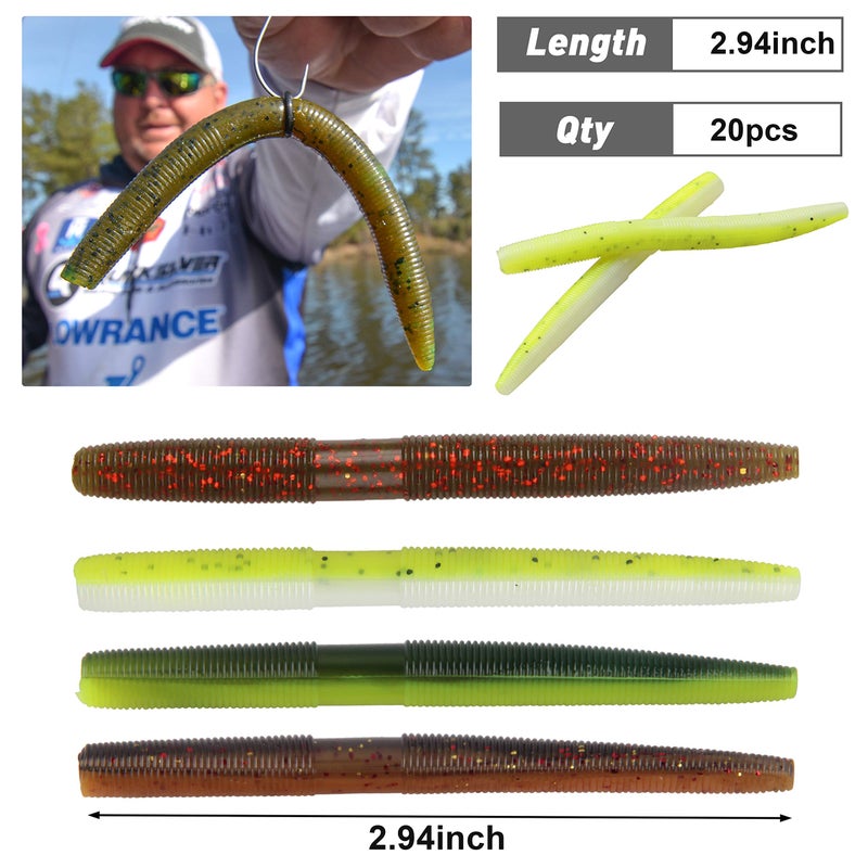 Shaddock Fishing Bass Fishing Wacky Worm Kit, Wacky Rig Tool with O Rings, Weed Guard Weedless Hooks, Worm Bait Hooks Soft Plastic Lures Set for Soft Stick Baits (176pcs Kit) - Image 3